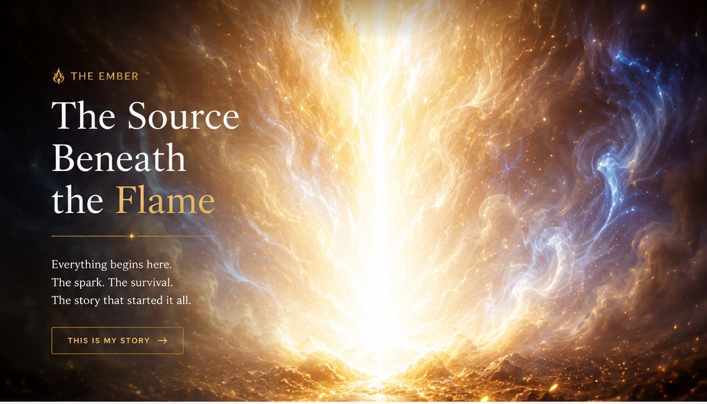 The Ember — The Source Beneath the Flame. Everything begins here. The spark. The survival. The story that started it all.
